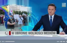 Wydarzenia Polsatu o protestach w obronie wolnych mediów i atakowi PiSu na TVN