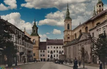Stara Warszawa w kolorze - Lata 20ste - Ulica Długa widok na Freta 4K Plakat