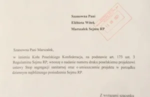 Marszałek Elżbieta Witek nie dość, że bezprawnie powtarza głosowania, które...