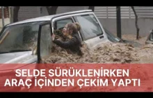W samochodzie podczas powodzi - Turcja