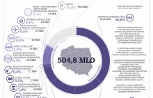 Budżet Polski 2020 - wpływy centralnego budżetu państwa na infografice