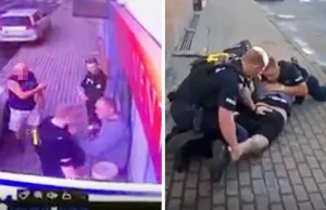 Trzech policjantów obezwładniło mężczyznę. "Panowie, on pije piwo 0,0"