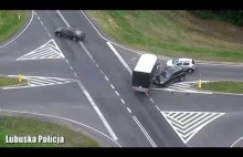 Policyjny dron nagrał moment wypadku