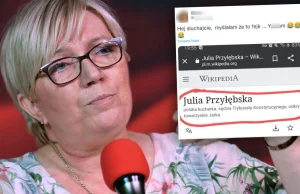 Julia Przyłębska w Wikipedii jako "polska kucharka"? Wyjaśniamy, skąd ten...