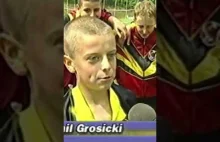 Kilkunastoletni Kamil Grosicki przed kamerą TVP.