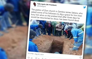 Zambia. Chciał zmartwychwstać jak Jezus. Zginął zakopany żywcem.