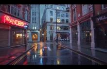 [4K] Deszczowy spacer ulicami Londynu