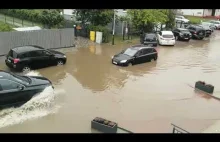 Kraków droga i podziemne garaże po zalaniu.