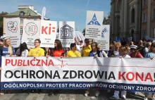 Protest pracowników ochrony zdrowia.