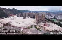 Wysadzenie 15 niedokończonych budynków w mieście Kunming w Chinach