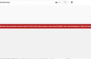 Kanał Sportowy zablokowany na YouTubie. Sportowy zablokowany na Youtubie.