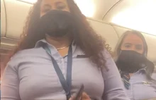 Kobieta wyrzucona z samolotu ponieważ miała maskę z napisem Trump.