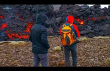 Islandzki wulkan na początku erupcji. Archive Footage-Apr 17, 2021