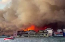 Płonie wyspa na Morzu Karaibskim. Zniszczone domy, są ranni [WIDEO]