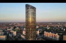 Sky Tower pierwszy pod względem wysokości całkowitej budynek w Polsce 212 m