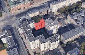 Warszawa: dopychanie kolejnego bloku między inne bloki, zamiast podwórka