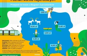 ZTM Poznań manipuluje na grafice dotyczącej cen biletów komunikacji w Polsce