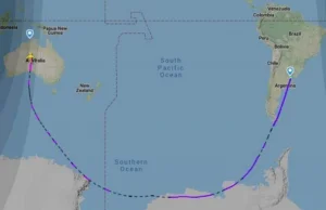 Najdłuższy lot komercyjny: Beuenos Aires do Darwin w Australii. Zobaczcie trasę!