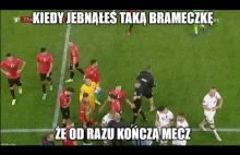 Albania-Polska Gol Karola Świderskiego przedmioty rzucane z trybun w jego stronę