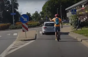 Jechał na monocyklu po drodze, po której nie powinien