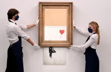Przecięty do połowy obraz Banksy'ego 16-krotnie zyskał na wartości - aukcja.