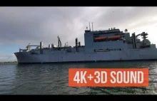 Amerykański okręt USNS ROBERT E. PEARY opuszcza Gdańsk