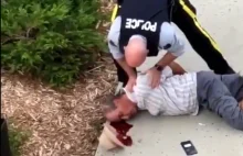Kanadyjski policjant wybija z głowy obywatelowi stanie sobie na chodniku