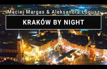 Kraków nocą z drona