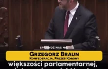 Grzegorz Braun w Sejmie miażdży „bandę czworga”