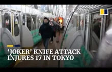 Tokio: Przebrany za Jokera na Halloween zranił 17 osób nożem i podpalił wagon