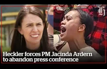 Premier Nowej Zealandii, Jacinda Ardern przerywa konferencje prasowa