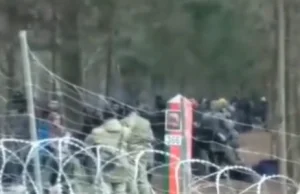 Grupa migrantów przygotowuje się do nielegalnego przekroczenia granicy