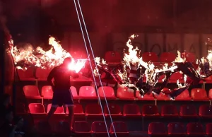 Absurd w derbach Krakowa! Kibice Wisły podpalili swój stadion!