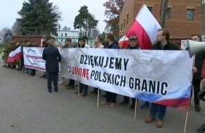 Białystok. Manifestacja poparcia dla Straży Granicznej i wojska na granicy