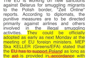 Unia próbuje docisnąć Polskę wykorzystując sytuację na granicy