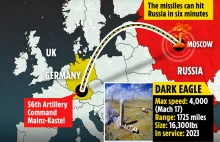 USA uzbroją jednostkę nuklearną w Niemczech w pociski naddźwiękowe Dark Eagle