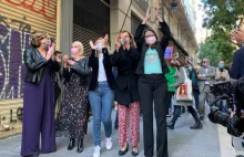 Protestujący transportowcy obrzucili jajkami lewicowe działaczki w Walencji