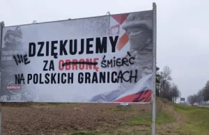 Ktoś zniszczył baner z podziękowaniami dla funkcjonariuszy pełniących służbę.