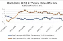 Zaszczepieni Anglicy poniżej 60r. życia umierają 2x częściej niż niezaszczepieni