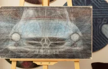 Mercedes SL z nici w technice String Art