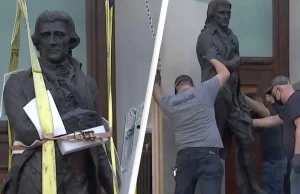 Posąg Thomasa Jeffersona usunięty spod ratusza Nowego Jorku po 187 latach