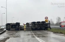 Przewrócona cysterna zablokowała ruch na A1. Szofer był pijany