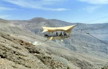 Zjazd 160km/h głową w dół - Zipline Jebel Jais, al Khaimah, długość liny 2832 m