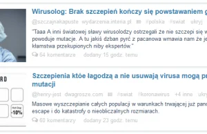 Wykop: Szczepienia albo prowadzą do mutacji albo ich brak prowadzi do mutacji