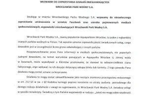 Aquapark Wrocław grozi sądem za napisanie o zimnej wodzie