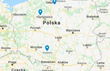 Wybrane niemieckie końcówki nazw miast w Polsce —