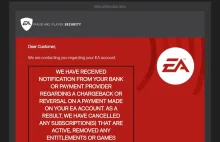 EA usunęło konto użytkownika ze wszystkimi grami, za to, że zrobił chargeback