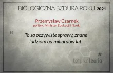 Minister Czarnek oficjalnie nominowany do Biologicznej Bzdury Roku 2021