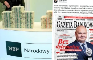 Glapiński dostał nagrodę od gazety, a jej naczelny od NBP. W jednej z...