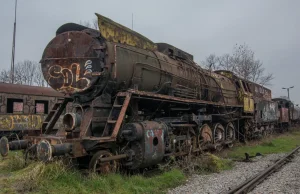 Cmentarzysko pociągów w Krakowie. Stoi tu najcięższy polski parowóz